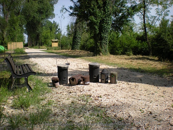 Parte delle cassette nido per uccelli e chirotteri , donati dalla NABU